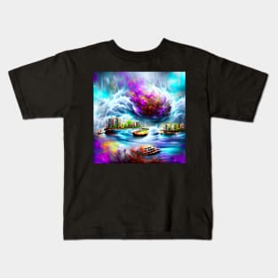 “Cyclone Bomb Over Manhattan” Kids T-Shirt